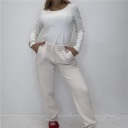 pantalone felpato con polsino cold